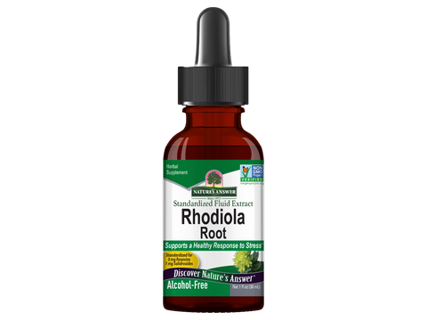 Nature’s Answer Rhodiola Root alcohol-free liquid extract 30ml bottle front label