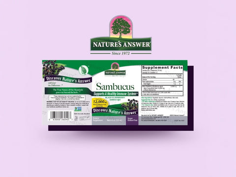 Nature’s Answer Sambucus elderberry liquid extract 120ml barcode