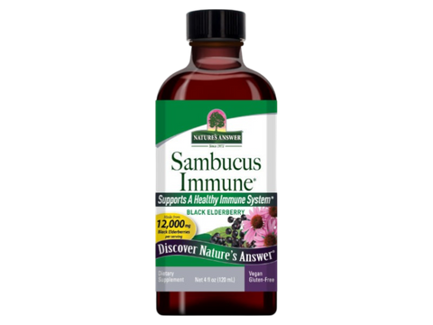 Nature’s Answer Sambucus Immune Support elderberry liquid 120ml bottle front label