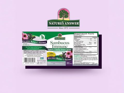 Nature’s Answer Sambucus Immune Support elderberry liquid 120ml barcode