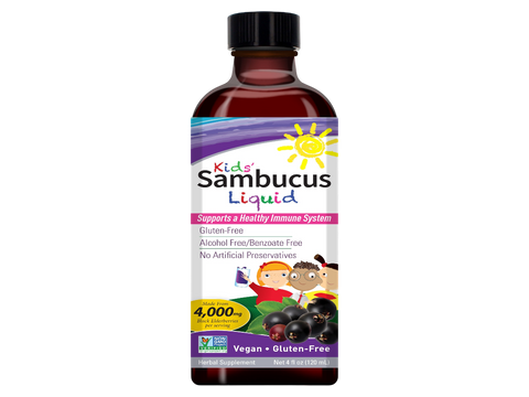 Nature’s Answer Sambucus Kids elderberry liquid alcohol-free 120ml bottle front label