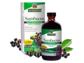Nature’s Answer Sambucus elderberry extract syrup alcohol free 240ml bottle & box front view on a white background
