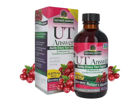 Nature’s Answer UT Answer cranberry liquid supplement 120ml box & bottle front label
