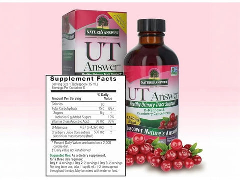 Nature’s Answer UT Answer supplement facts cranberry blend 120ml bottle