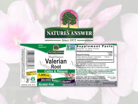 Nature’s Answer Valerian Root alcohol-free liquid extract 30ml barcode