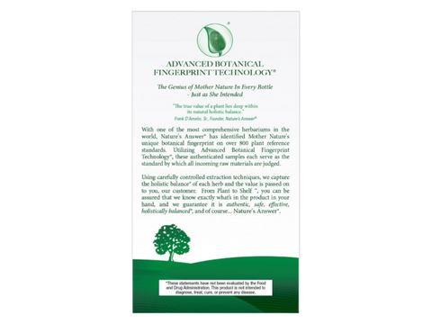 Nature’s Answer Valerian Root Capsules 180 count supplement facts label