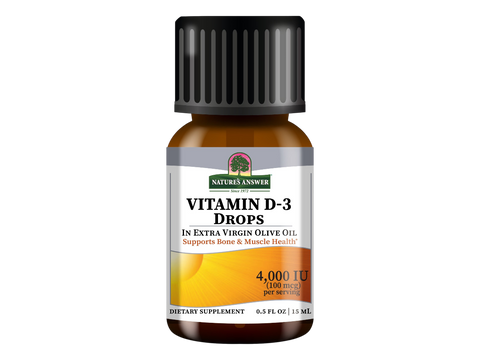 Nature’s Answer Vitamin D3 liquid drops 4000 IU 15ml bottle front label