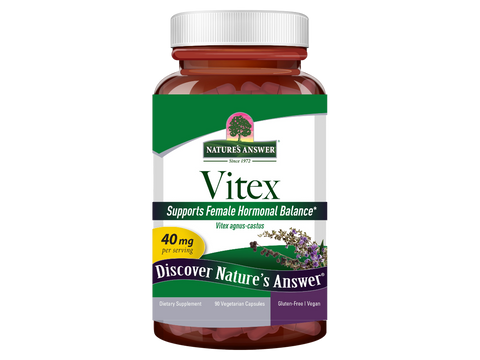 Nature’s Answer Vitex chasteberry vegetarian capsules 90 count bottle front label