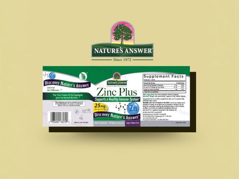 Nature’s Answer Zinc Plus vegan capsules 60 count barcode