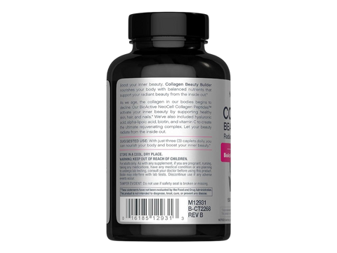Neocell Collagen Beauty Builder 150 Caplets back label showing barcode