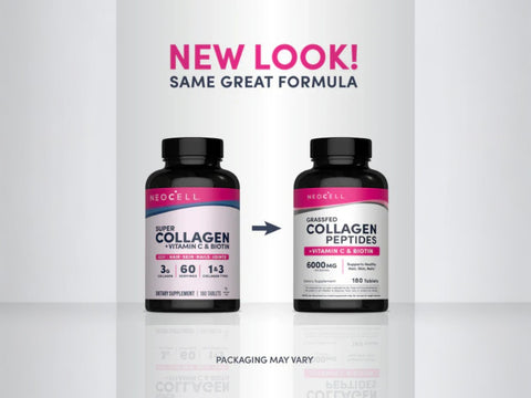 NeoCell Grass Fed Collagen Peptides Tablets packaging may vary