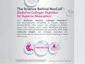 NeoCell Grassfed Collagen Peptides Plus Vitamin C Caplets 360 count key benefits graphic