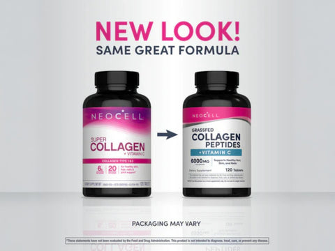 NeoCell Grassfed Collagen Peptides Plus Vitamin C Caplets 360 count packaging may vary