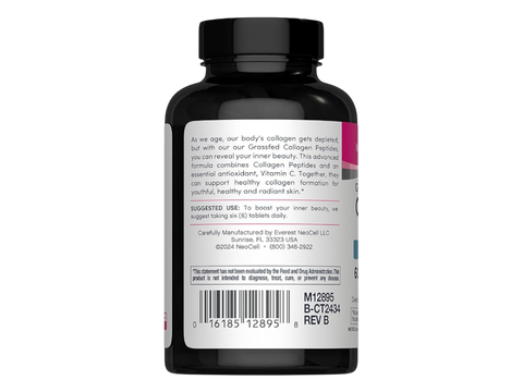 NeoCell Grassfed Collagen Peptides Plus Vitamin C Tablets 120 count suggested use directions