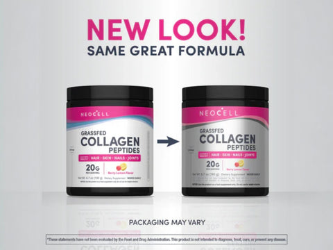 NeoCell Grassfed Collagen Peptides Powder Berry Lemon 190g packaging may vary