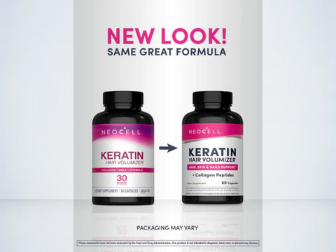 NeoCell Keratin and Collagen 60 capsules packaging may vary