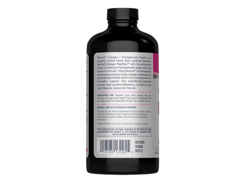 NeoCell Pomegranate Liquid Collagen 473ml back label showing barcode
