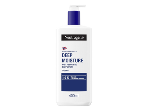 Neutrogena Deep Moisture Fast-Absorbing Body Lotion 400ml bottle.