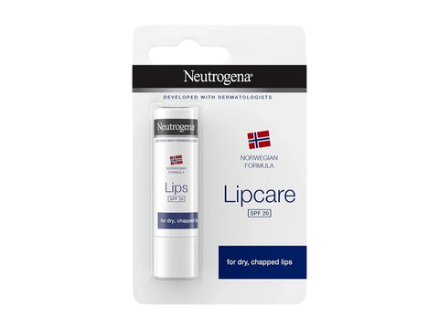 Neutrogena Norwegian Formula SPF 20 Lip Balm 4.8g stick in white background.