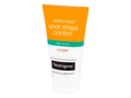 Neutrogena Visibly Clear Daily Scrub 150ml tube, blue and white packaging, isolated on white.