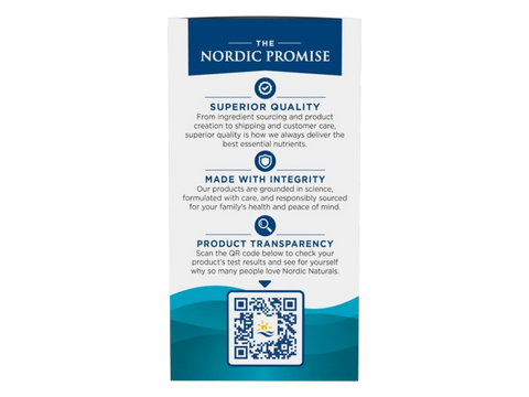 Nordic Naturals Algae DHA 500mg Vegan Omega-3 DHA – 60 Softgels bottle back label with product information