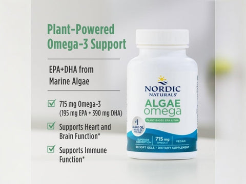 Nordic Naturals Algae Omega-3 Softgels 715mg Vegan Omega-3 EPA & DHA – 60 Softgels ingredients and product details panel