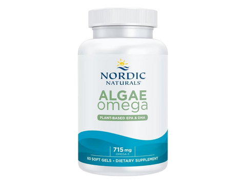 Nordic Naturals Algae Omega-3 Softgels 715mg Vegan Omega-3 EPA & DHA – 60 Softgels bottle angled view