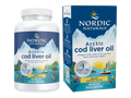 Nordic Naturals Arctic Cod Liver Oil Lemon Soft Gels 750mg Omega-3s – 180 Soft Gels bottle front label