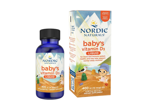 Nordic Naturals Baby's Vitamin D3 Drops 400 IU Cholecalciferol – 22.5ml Liquid bottle front label
