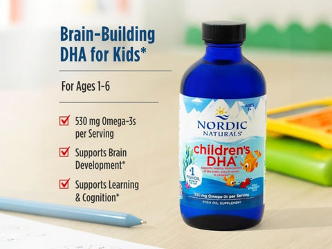 Nordic Naturals Children's DHA Fish Oil 530mg Omega-3 Liquid Strawberry Flavour – ingredients and product details panel