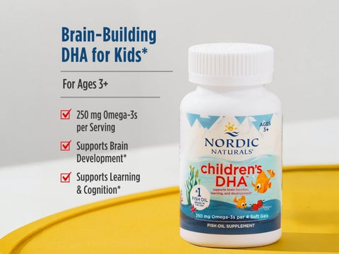 Nordic Naturals Children's DHA Strawberry 250mg Omega-3 Mini Soft Gels – 90 Mini Soft Gels ingredients and product details panel