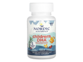 Nordic Naturals Children's DHA Strawberry 250mg Omega-3 Mini Soft Gels – 180 Mini Soft Gels bottle angled view