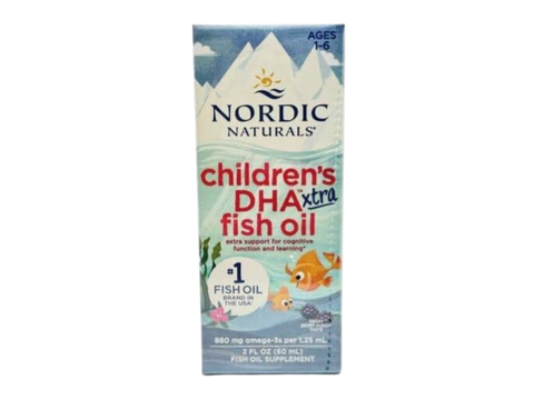 Nordic Naturals Children’s DHA fish oil Xtra box, berry punch, 60ml box.