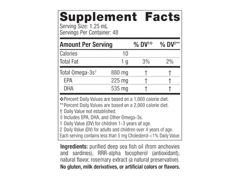 Supplement facts and ingredient list for Nordic Naturals DHA Xtra.
