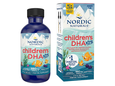 Nordic Naturals Children’s DHA Xtra bottle & box, berry punch, 60ml.