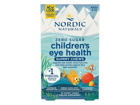 Nordic Naturals Children's Eye Gummies DHA Lutein Zeaxanthin – 30 Gummies box front packaging