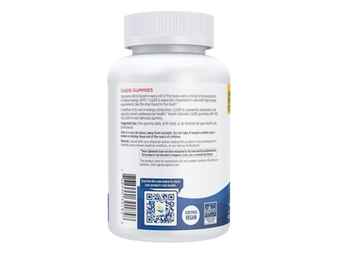 Nordic Naturals CoQ10 Gummies 100mg Vegan Strawberry – 60 Gummies product barcode on box packaging