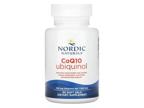 Nordic Naturals CoQ10 Ubiquinol 100mg Active Coenzyme Q10 – 60 Softgels bottle angled view