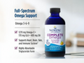 Nordic Naturals Complete Omega-3 Blend EPA DHA GLA Lemon Flavour – 237ml Liquid ingredients and product details panel