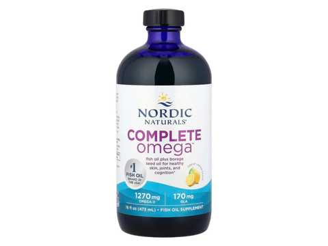 Nordic Naturals Complete Omega-3 Blend EPA DHA GLA Lemon Flavour – 473ml Liquid bottle front label