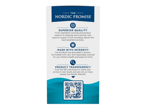 Nordic Naturals EPA Lemon 1210mg Omega-3 per Serving – 60 Softgels plastic bottle back label with product information