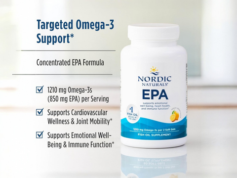 Nordic Naturals EPA Lemon 1210mg Omega-3 per Serving – 60 Softgels ingredients and product details panel