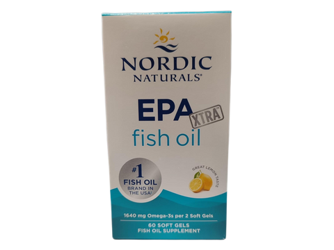 Nordic Naturals EPA Xtra 1640mg Omega-3 Lemon Softgels – 60 Softgels bottle front label