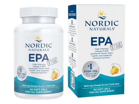 Nordic Naturals EPA Xtra 1640mg Omega-3 Lemon Softgels – 60 Softgels bottle front label