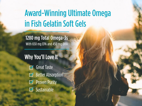 Nordic Naturals Fish Gelatin Omega-3 1280mg per Serving Lemon Softgels – 60 Softgels ingredients and product details panel