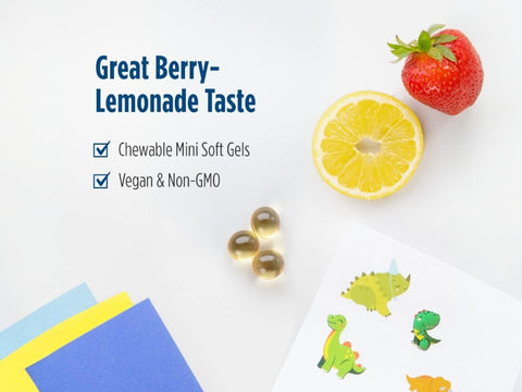 Nordic Naturals Kids DHA Chewables 375mg Vegan Omega-3 Berry Lemonade – 120 Chewable Tablets ingredients and product details panel