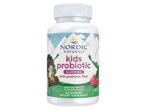 Nordic Naturals Kids Probiotic Gummies, Berry, 60 count bottle.