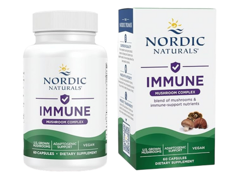 Nordic Naturals Mushroom Complex 6 Mushroom Blend with Herbs – 60 Capsules bottle front label