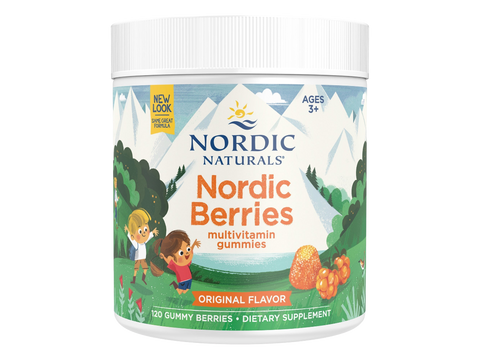 Nordic Naturals Nordic Berries kids multivitamin 120 gummy bottle, citrus flavor, for ages 3+