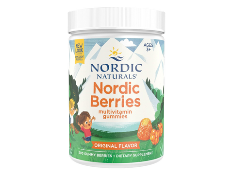 Nordic Naturals Nordic Berries kids multivitamin 200 gummy bottle, citrus flavor, for ages 3+